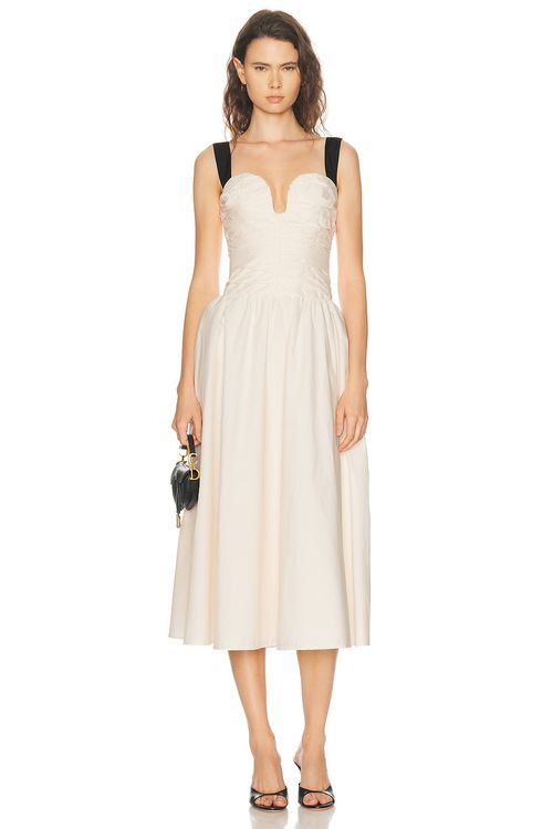 LPA Leisl Midi Dress in Cream - Cream. XXS also in XS, S, M