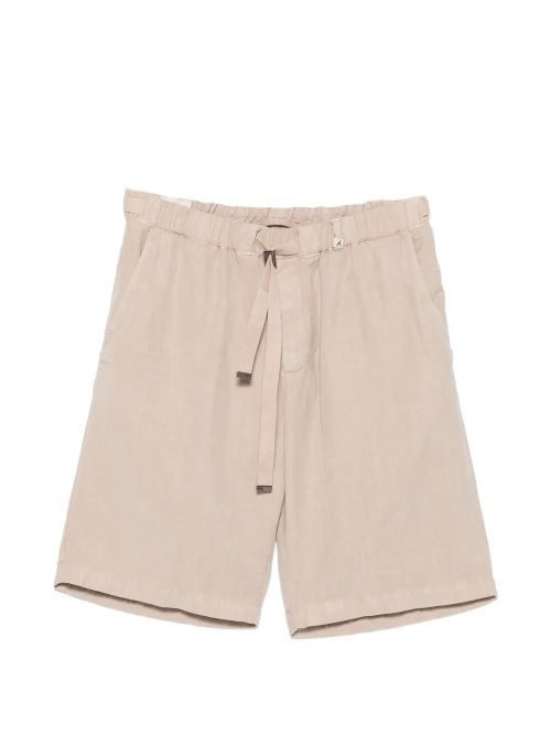 Belted Elasticated Chino Shorts — Beige