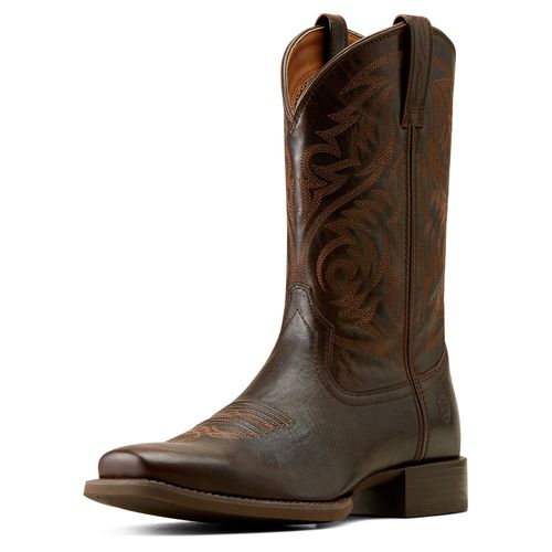 Men's Sport Herdsman Western Boots in Burnished Chocolate Leather, D Medium Width