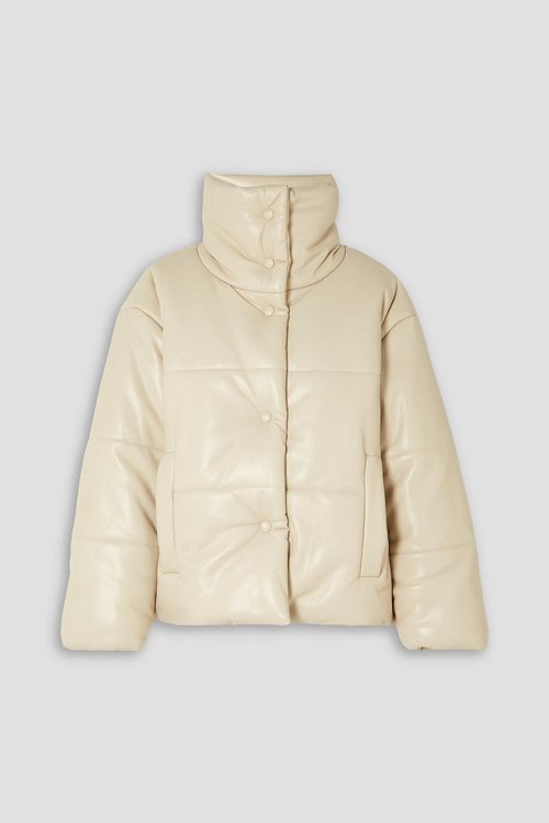 Hide quilted padded vegan leather jacket