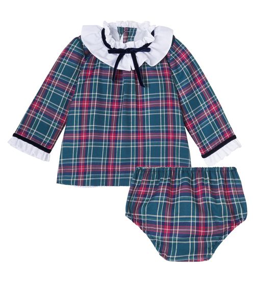 Baby Flora cotton-blend dress and bloomers set