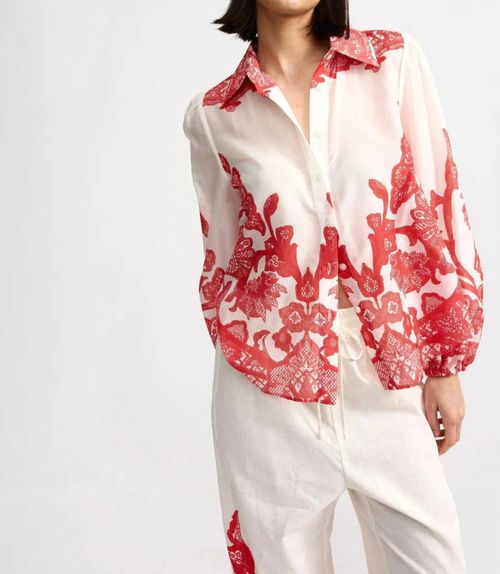 Vivian Blouse In Ruby Antique