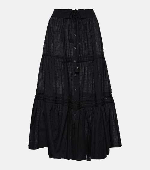 Brie cotton-blend midi skirt