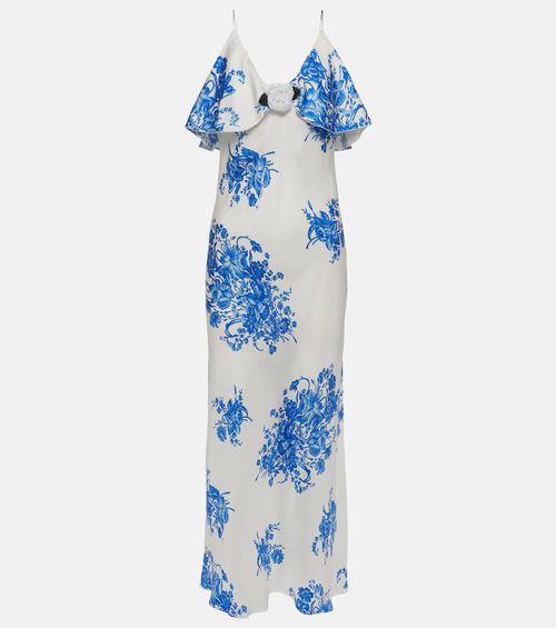 Floral silk slip dress
