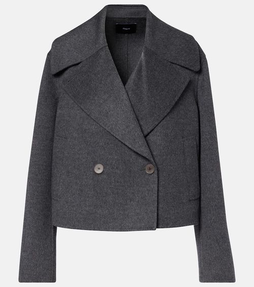 Cropped wool and cashmere peacoat