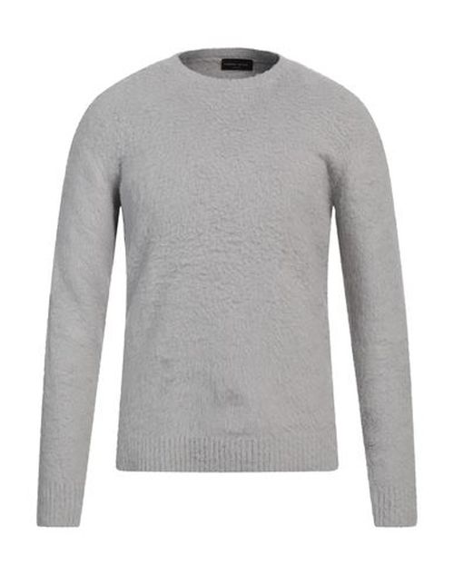 Roberto Collina Man Sweater Light grey Size 38 Cotton, Nylon, Elastane