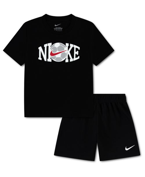 Toddler Boys' 2T-4T Soccer Graphic T-Shirt and Mesh Shorts, 2-Piece Set - Black