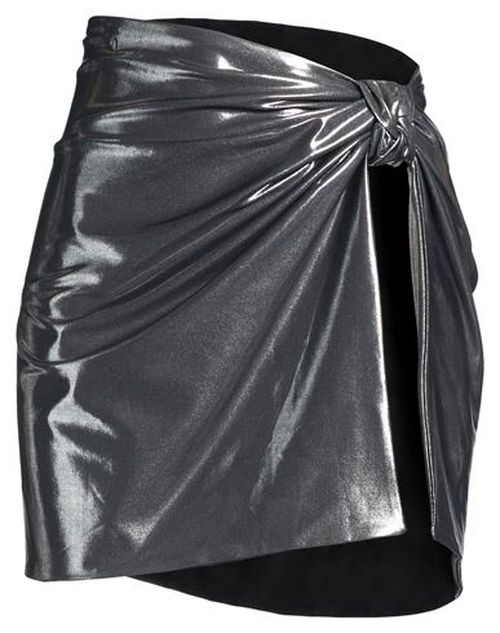 Woman Mini skirt Gunmetal Size M Polyester, Elastane