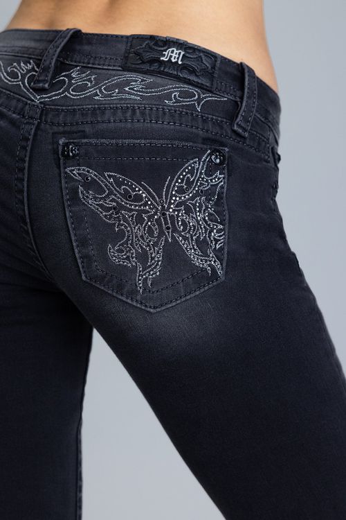 "Risa Butterfly Low Rise Bootcut Jeans