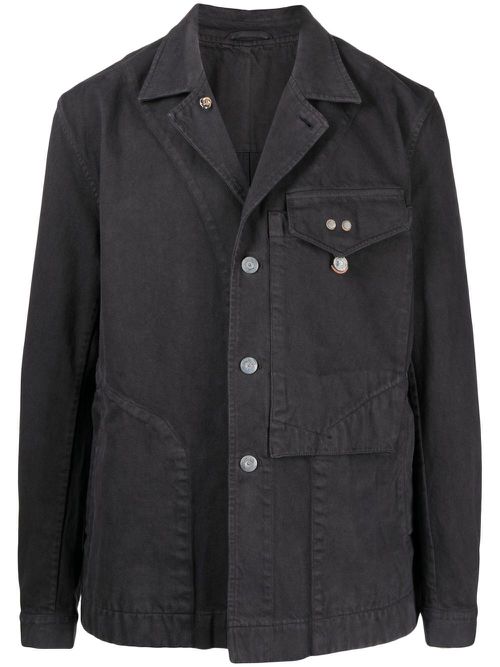Chest-pocket shirt jacket - Black