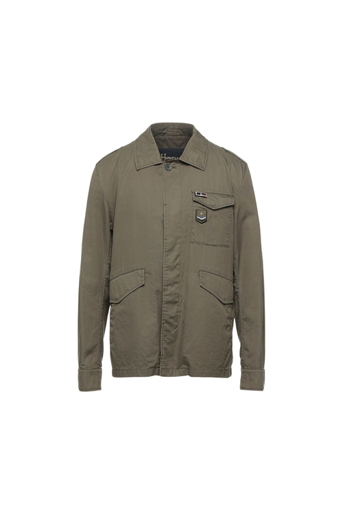 Cotton Overshirt Jacket — Green