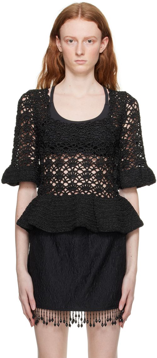 Black crochet blouse
