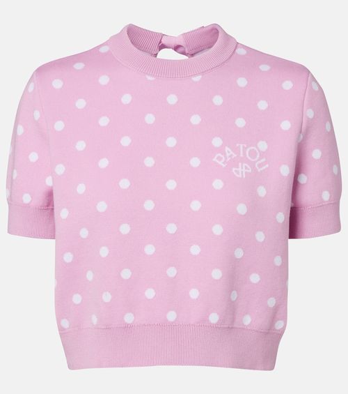 Polka-dot cotton-blend sweater