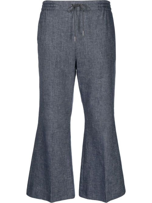 Drawstring flared trousers - Blue