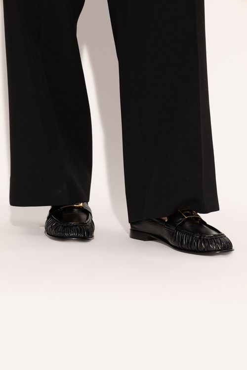 Leather Loafers, Women's, Black