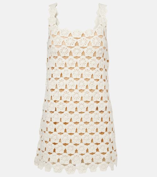 Hoya floral crochet cotton minidress