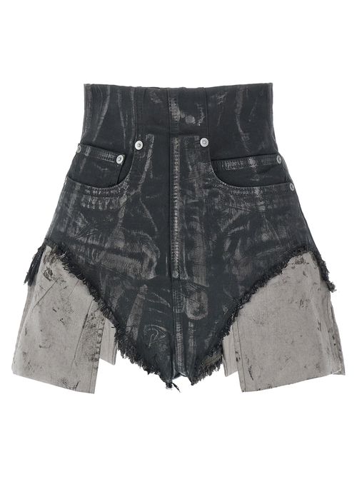 Coated Cotton Blend Bermudas — Brown