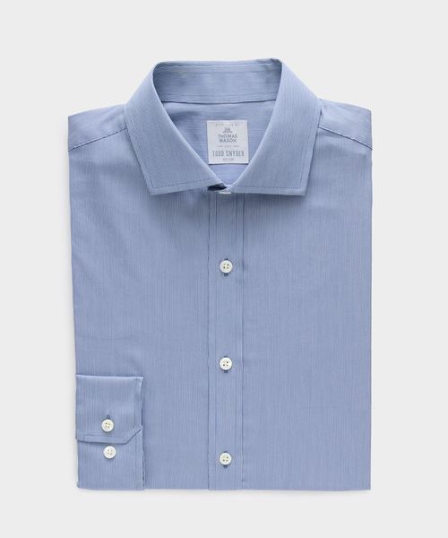 Slim Cotton-Silk Spread Collar Dress Shirt