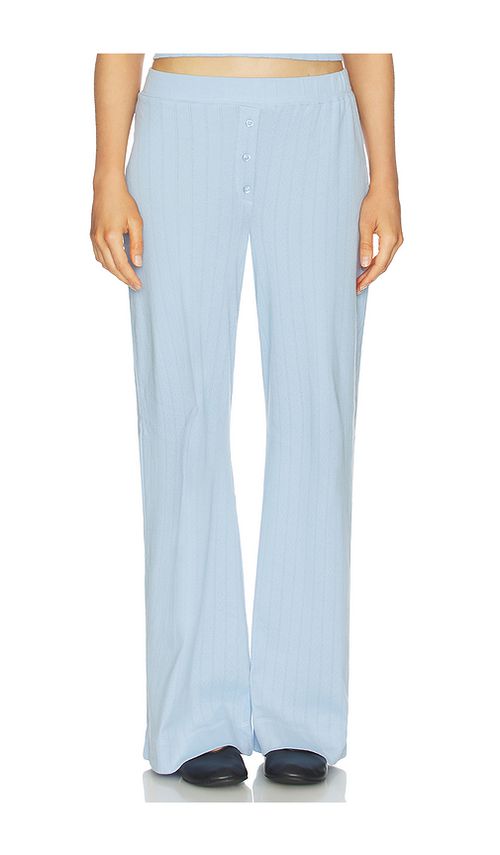 VIR VITA Pointelle Lounge Pant in Baby Blue. M. Also in L, S