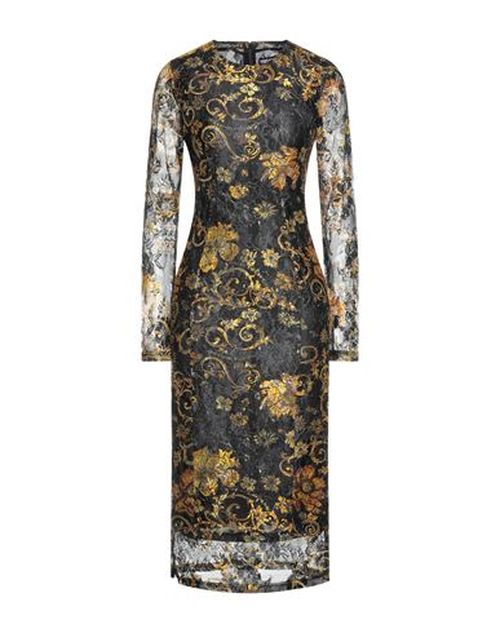 Woman Midi dress Black Size 4 Polyamide, Metallic Polyester