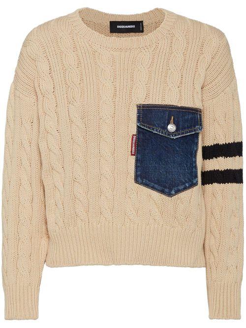 Cable-knit jumper - Neutrals