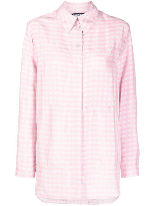 Check-print shirt - Pink