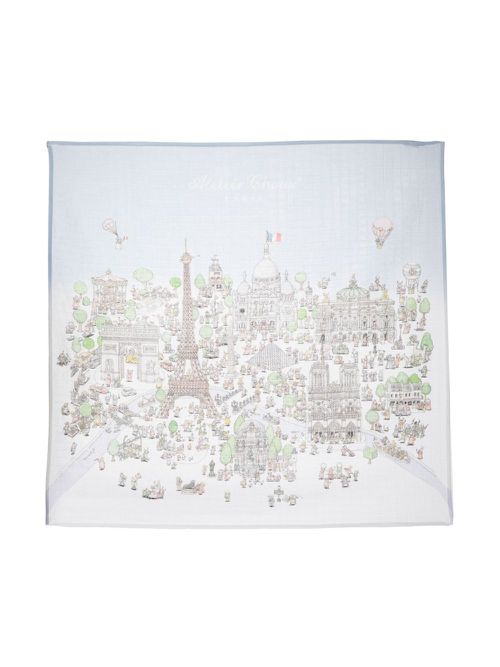 Graphic-print cotton blanket - White