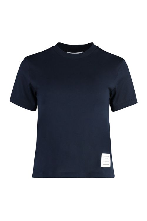 Asymmetric Hem Cotton Crew-Neck T-Shirt