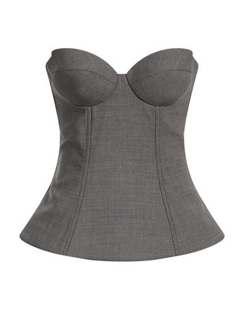 Woman Top Grey Size 6 Virgin Wool, Elastane
