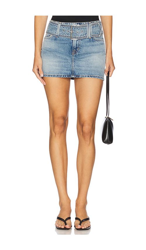 GRLFRND Laurie Belted Mini Skirt in Blue. 28. Also