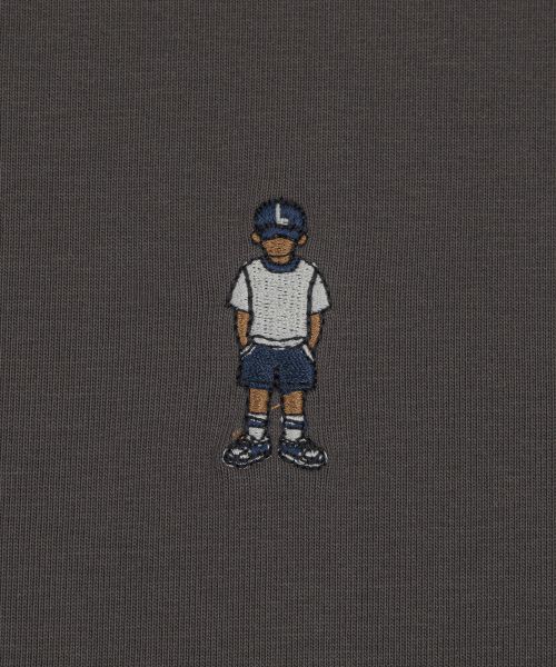 Letterboy Embroidery Short Sleeve T-Shirt Charcoal