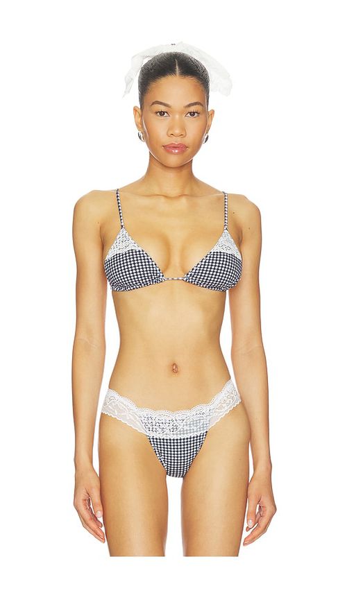 Frankies Bikinis Elena Cotton Top in Black,White. - XS also in