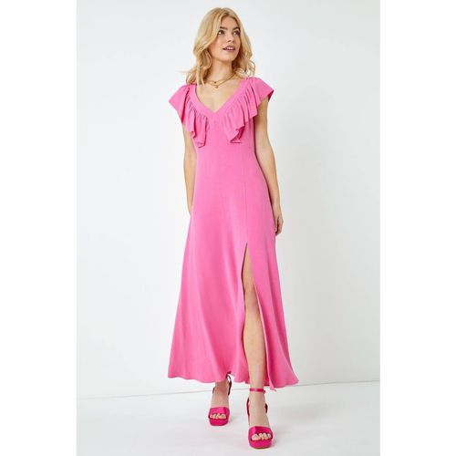 Dusk Women's Ruffle Detail Midi Dress in Pink