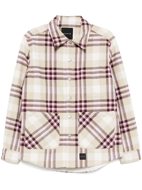 Plaid pattern shirt jacket - Neutrals