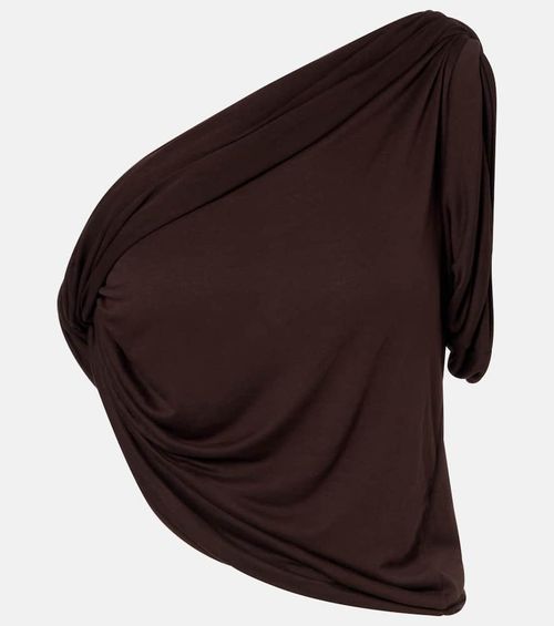 Draped knitted one-shoulder top