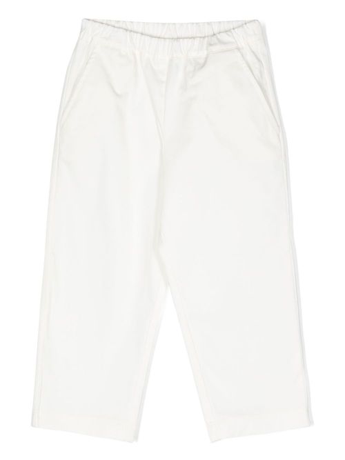 Elasticated straight trousers - White