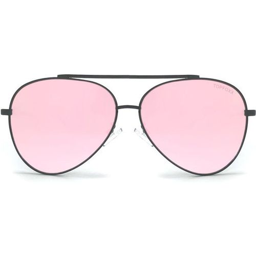 Megan - Rosegold Metal Aviator Sunglasses | Color: Black - Rose Gold | : O