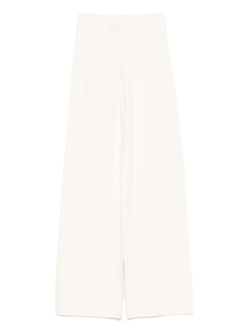Elasticated-waist palazzo trousers - White
