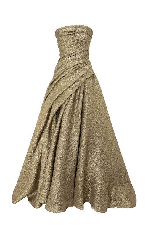 Swept Pebbled Crepe Ball Gown - Moda Operandi