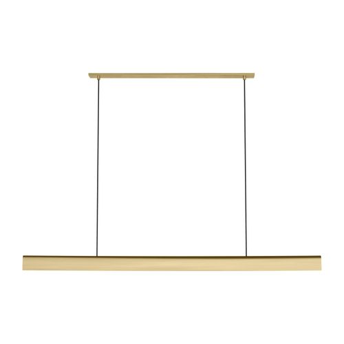 Hand-Rubbed Antique Brass LED Linear Chandelier from the Cloak Collection
