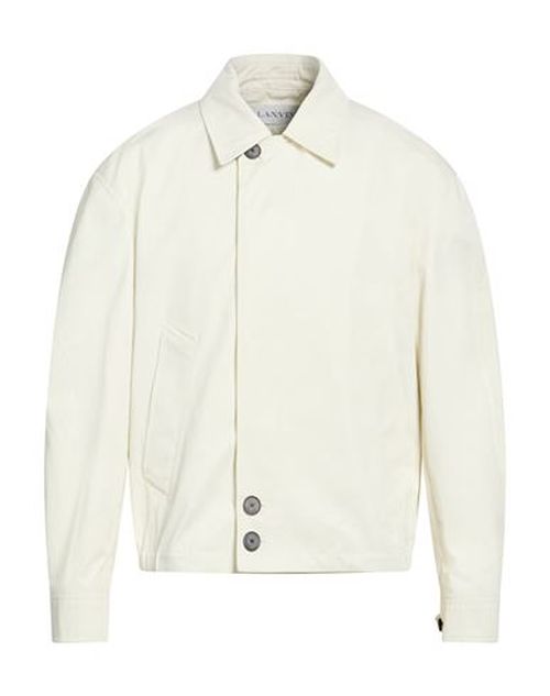 Man Jacket Ivory Size 36 Cotton, Calfskin