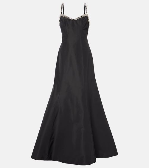 Monique Lhuillier Tumpet embellished silk gown