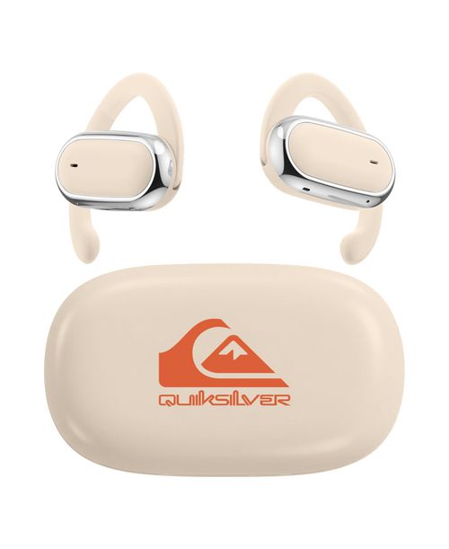 Open Ear Wireless Earbuds with Smart Digital Display and Over Ear Hooks - Beige/Khaki