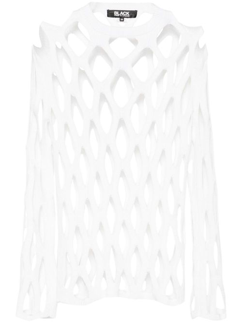 Open-knit mesh jumper - White