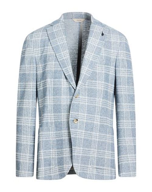 Man Blazer Slate blue Size 44 Linen, Cotton, Polyester