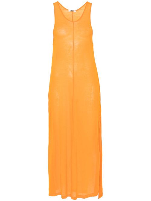 Semi-sheer maxi dress - Orange