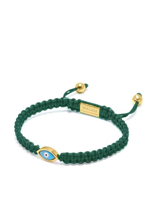 Enamel evil-eye motif bracelet - Green