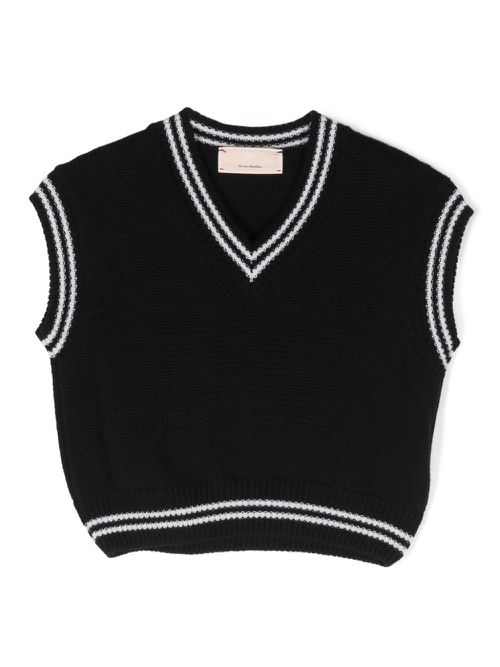 Merino-wool knitted top - Black