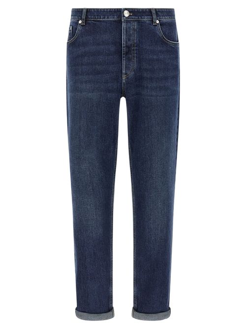 Logo Embroidery Stretch Jeans