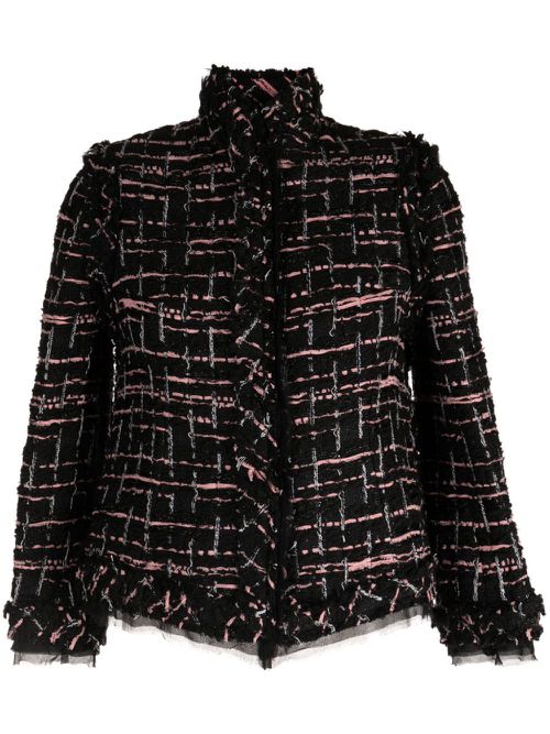 Tweed high-neck jacket - Black